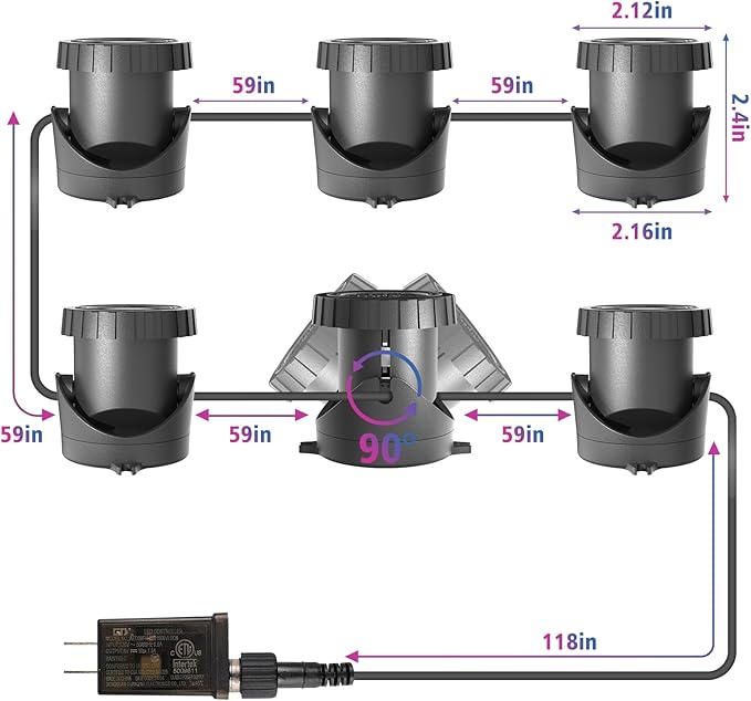 T-SUN Color Changing Pond Lights LED Underwater Fountain Lights with Bluetooth APP Control, IP68 Waterproof Submersible Spotlight for Aquariums, Fish Tanks, Pools, Garden and Yard Ponds (Set of 6)