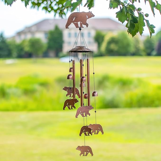 Bear Wind Chimes for Outside,Bear Gifts for Women/Men/Sympathy Gift/Memorial/Festival Birthday Metal windchimes Outdoors/Indoors,Patio,Garden Decor,Yard,Home Decor,Porch