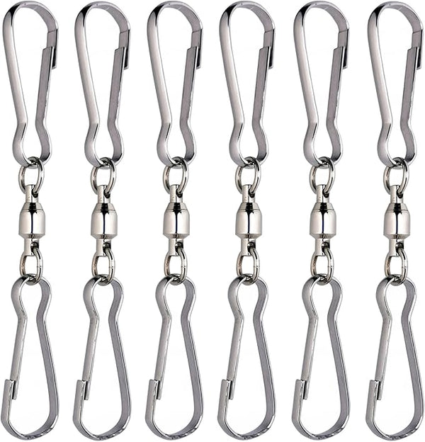 HS’s Creation 6 Pack Dual Clips Swivel for Indoor Outdoor Organization Spinning Hanger Clothline Rack Wind Chimes Spinner Prism Windsocks Hanging Plant