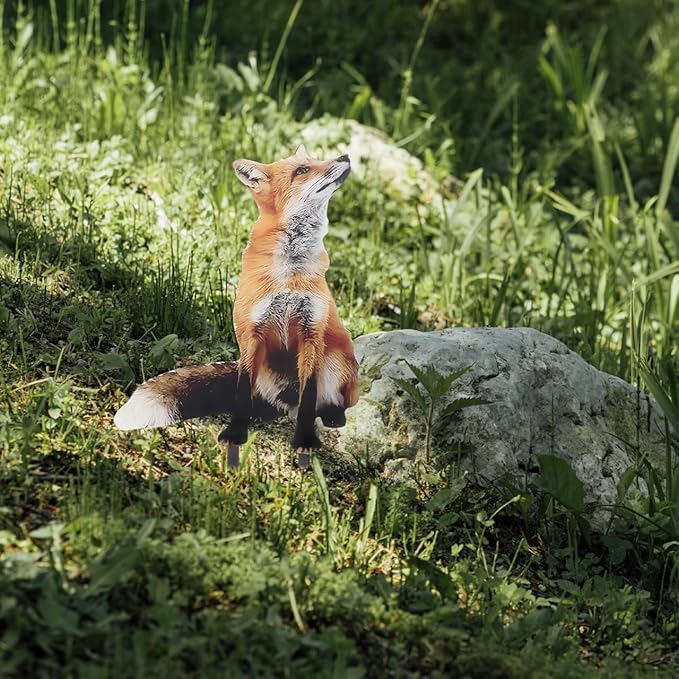 Fox Lawn Sign Acrylic Decorative Animal Stake for Outdoor Garden Yard Pathway Lawn Ornament Cute Fox Figurine Garden Decor Christmas Decorations