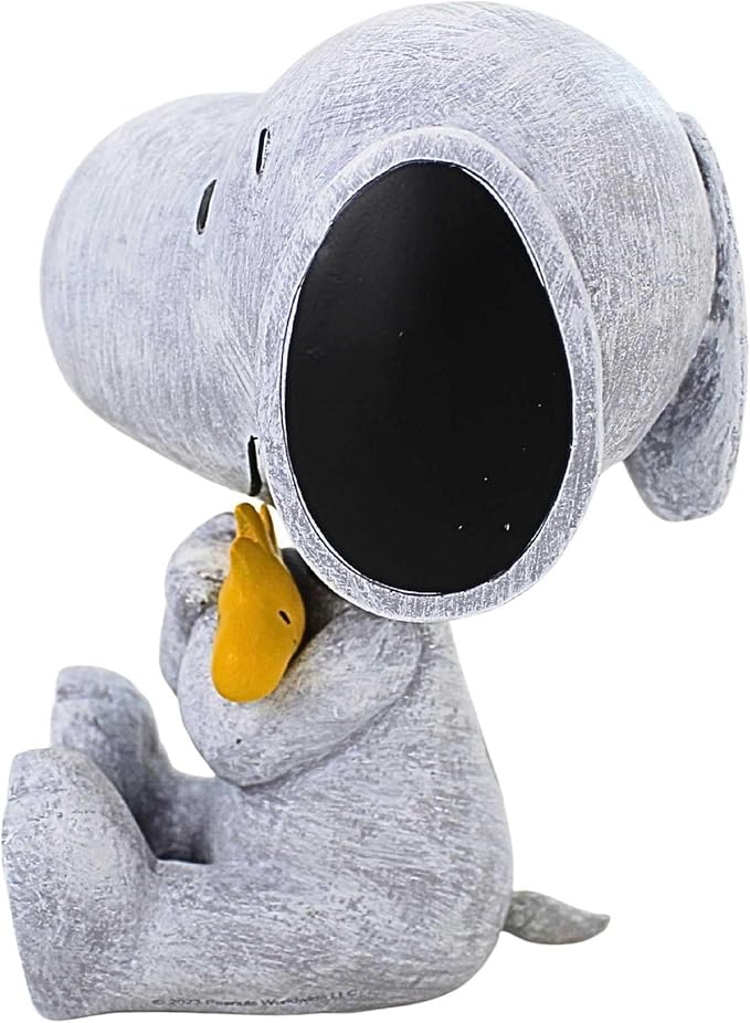 Roman Snoopy and Woodstock Garden Statue, 8.75-inch Height, Resin, Stone Mix, Home, Garden, Outdoor