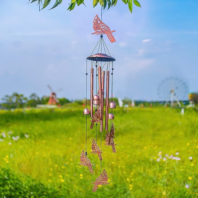 Cardinal Wind Chimes for Outside,Cardinal Gifts for Women/Men/Sympathy Gift/Memorial/Festival Birthday Gifts Metal windchimes Outdoors/Indoors,Patio Decor,Garden Decor,Yard,Home,Porch