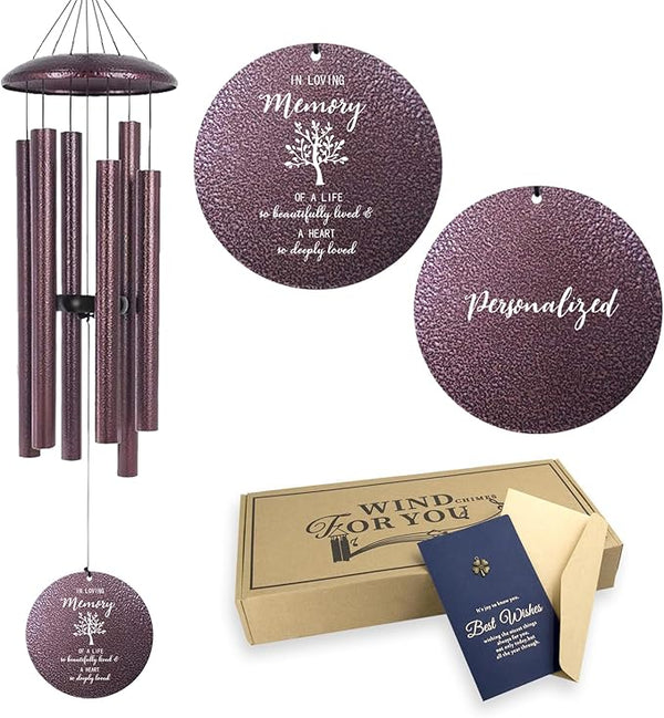 ASTARIN 32 in Sympathy Gifts for Loss of Loved One, Personalized Tree of Life Wind Chimes Memorial, Windchimes in Memory of a Loved One, Garden Decoration Outdoor Wind Chime,Produced in USA