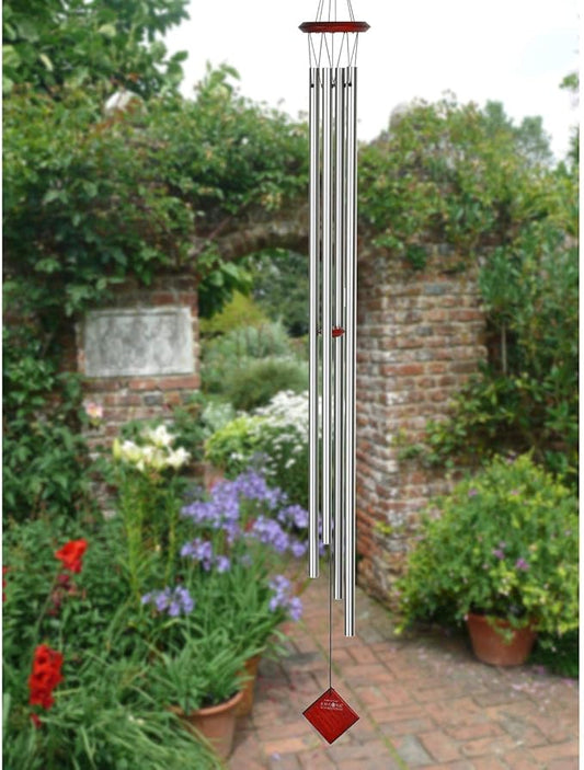 Woodstock Chimes Encore Collection, Chimes of Titan, 50'' Silver Wind Chimes for Outdoor, Patio, Home or Garden Décor (DCS50)