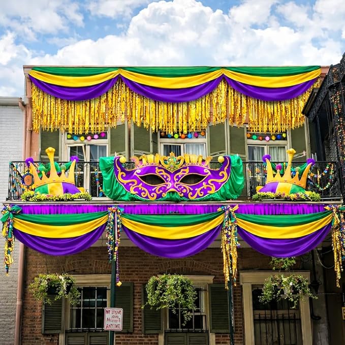 Graduation Party Decorations Bunting Flag & Mardi Gras Banner 2x20Ft Bunting Flag Class of 2026 Graduation Déco School Outdoor Porch Decor for Birthday & Events