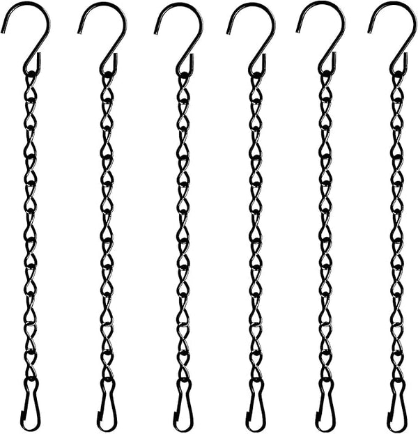 TAORISH 6 Pack 9.5 Inch Hanging Chain for Bird Feeders, Planters, Lanterns, Wind Chimes, Billboards, Chalkboards and Ornaments (Black)