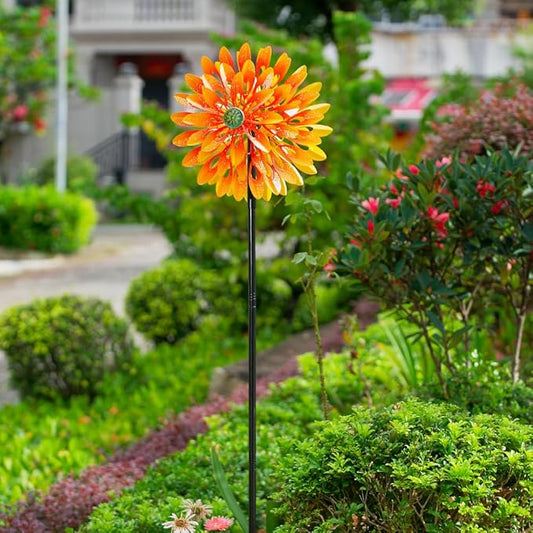 VEWOGARDEN Sunflower Wind Spinner with 6 Blades, Metal Kinetic Wind Spinners Outdoor for Yard, Garden, Lawn Decorations