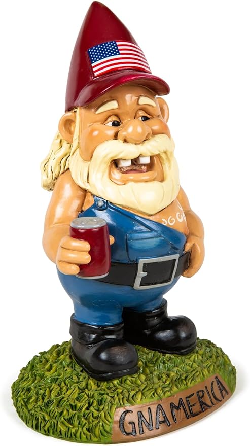 BigMouth Inc Gnamerica Garden Gnome Statue, Outdoor Lawn & Yard Figurine Sculpture Decorations for America Lovers, Funny Political Gag Gift