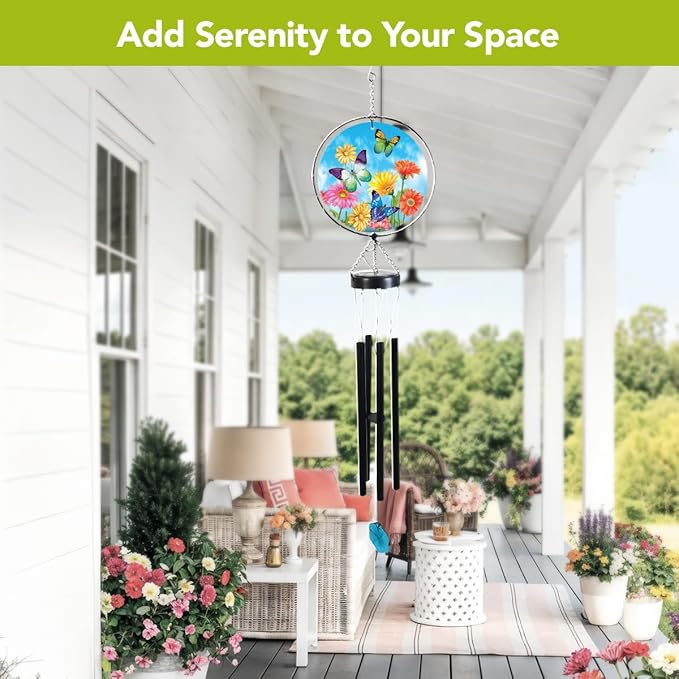 Briarwood Lane Welcome Butterflies Illuminated Wind Chime
