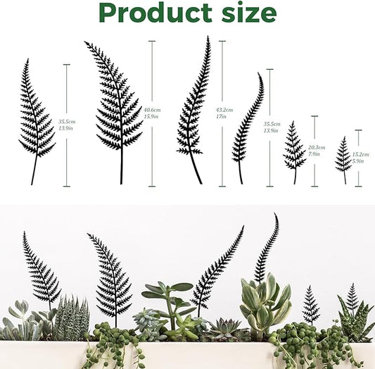 6-Pack Metal Flower Decorative Garden Stakes, Hand-Painted Vintage Black, Weather-Resistant Metal Outdoor Garden Decor for Flower Beds, Yard Art & Potted Plants Gift-Boxed Indoor & Outdoor Decor