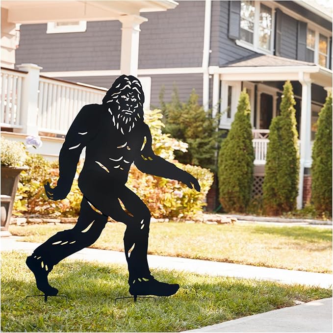 4ft Bigfoot Metal Outdoor Decor Big Foot Sasquatch Gifts for Men Dad Women Bigfoot Silhouette Statues for Outside, Patio, Lawn, Yard Art, Forests, Yard Display, Garden Decorations