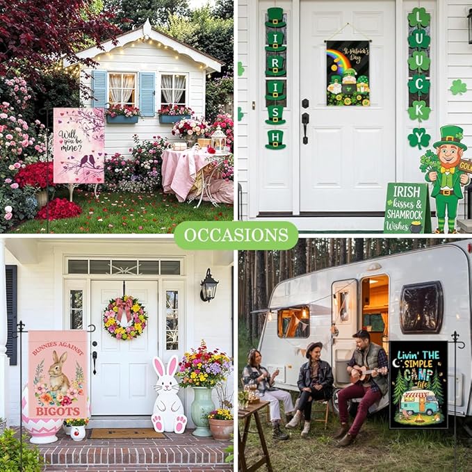 Grow Plants Not Hate Garden Flag, 12 x 18 Inch Double Sided Peace Dove Flora Anti Hate Patio Yard Decor, Liberal Equality Inclusion Peaces Kindness Outdoor Banner for Gardener Peace Plant Lover