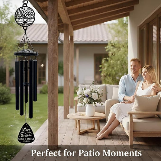 Personalized Wedding Wind Chimes Custom Gift for Couple Newlyweds Bridal Shower Engagement Party Home Decoration