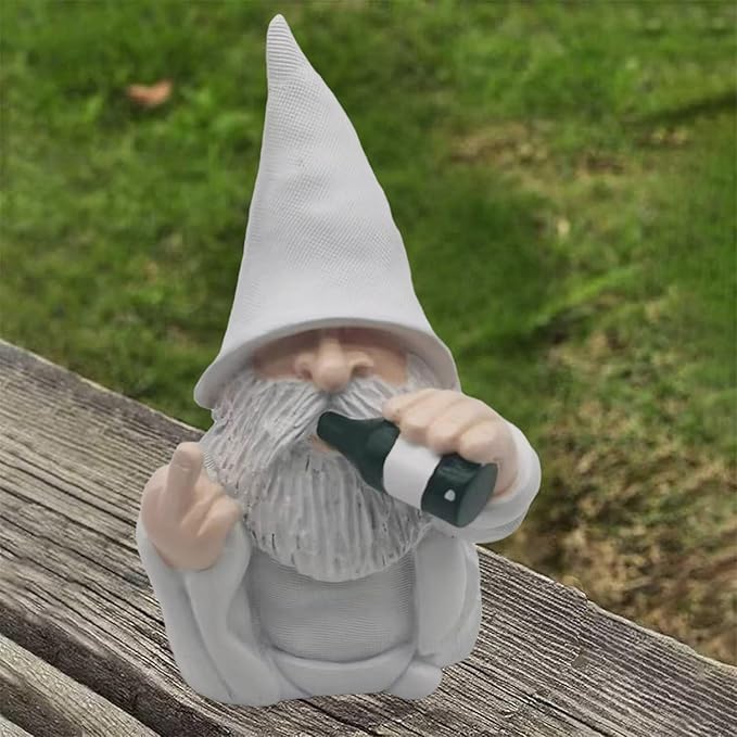 MINICAR Drinking Gnome Statue, Funny Outdoor Garden Yard Lawn Sculpture Decoration Home Decor Naughty Gifts, 6.3 Inch Tall