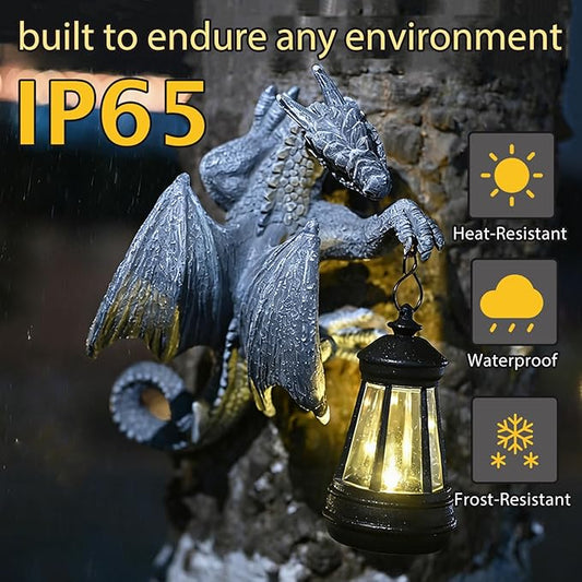Solar Garden Outdoor Statues Lights Dragon Garden Sculptures Birthday Housewarming Gifts for Women Mom Grandma for Patio Yard Lawn Backyard Decorations