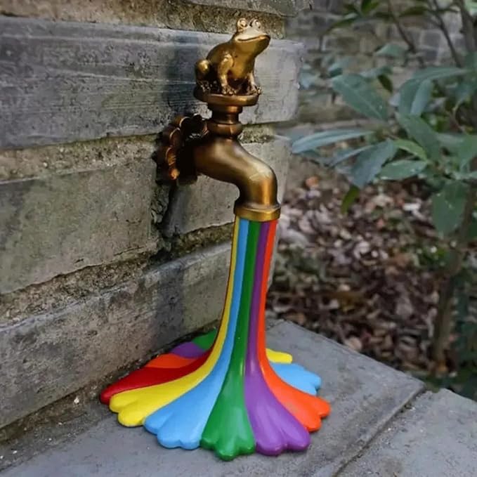 Garden Statues for Outside Outdoor Statue Colorful Resin Garden Statue for Outside Decor 11.5x10x19 cm (4.5x3.9x7.4 in) Perfect Garden Sculptures & Statues for Outdoor Spaces Durable Gardening Gifts