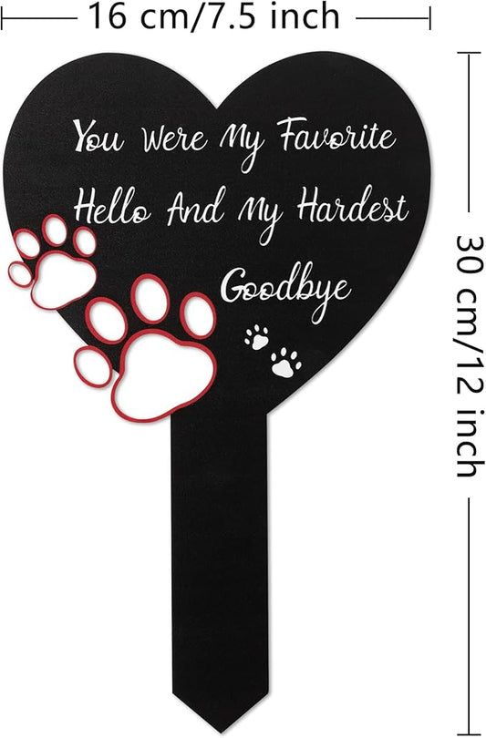 BUoonyer Pet Memorial Graves Markers for Dogs Cats, Pet Cemetery Headstones Decorations, Metal Cross Stake Grave Stones Decor, Graveyard Remembrance Graveside Sign for Garden Outdoor Outside Yard
