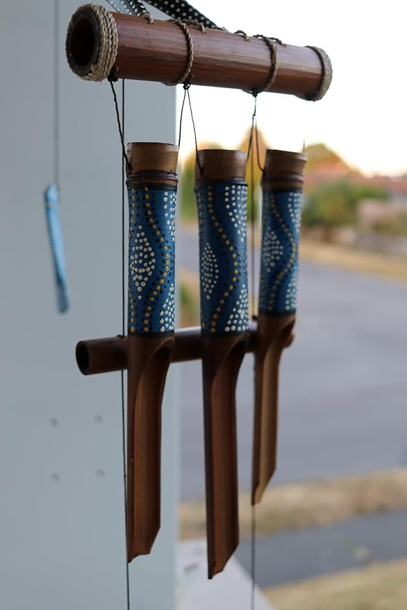 Cohasset Gift & Garden Aurora Bobbing Head Bird Bamboo Wind Chime - Exquisite Handcrafted Outdoor Decor,Gentle Melodic Tones for Zen Garden Eco-Friendly Bamboo&Coconut Wood Animated Movement in Breeze