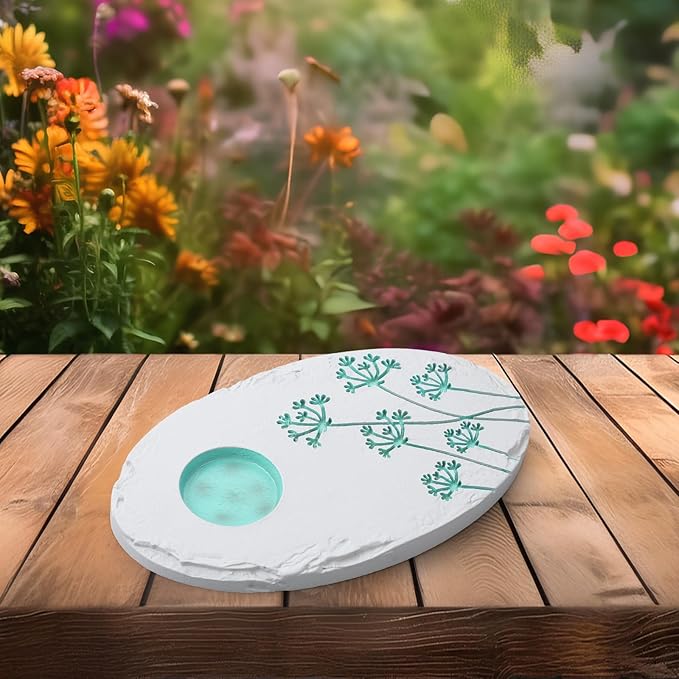 AceOrbit Butterfly Puddler Garden Stone Butterfly Bath Watering Feeder Station Attracts Pollinator Butterflies with Water & Mineral Holder for Garden Lawn Decor