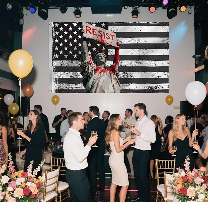 Resist Flag 3X5Ft, Protest American Flag, Statue of Liberty Design Flags, Men Women Banner,Vibrant Colors, Double Stitched with 2 Brass Grommets, Bar Garden Street Decoration, GYM, Office Decor,Indoor Outdoor Use,Gifts. (3x5ft)