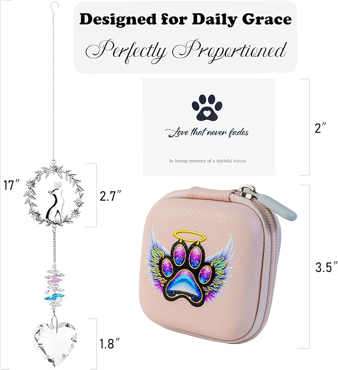 Cat Memorial Suncatcher - Sympathy Gift for Loss of a Cat, Pet Bereavement Gift, Remembrance Sun Catcher for Passing of a Beloved Pet