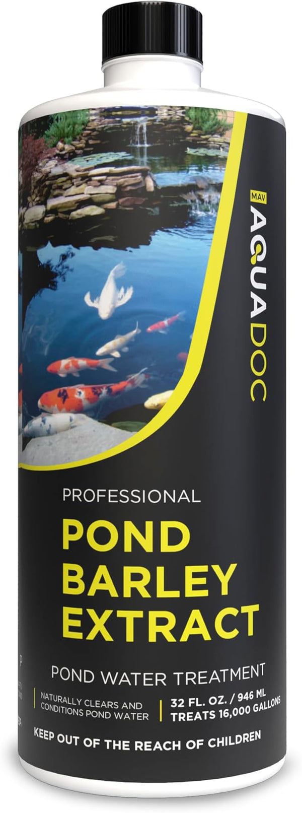 AquaDoc Pond Barley Extract - 32oz - Liquid Barley Extract for Ponds with Fish - for up to 16,000 Gallons - Made in USA