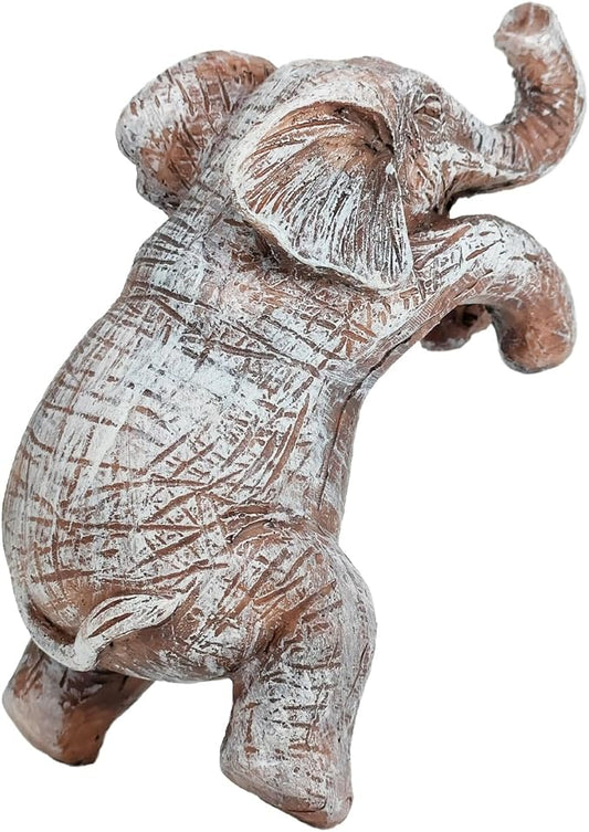 HPMAISON Climbing Elephant Plant Decorations for Pots Planter Flower Pot Hugger Resin Elephant Statue Garden Figurine for Fence Yard Lawn Outdoor Ornaments Office Decorations