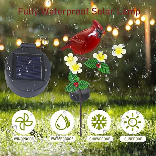 Grave Decorations for Cemetery 34 inch Cardinal Decor Cardinal Solar Light Cemetery Decorations for Grave Cardinals Gifts Decorative Garden Stakes