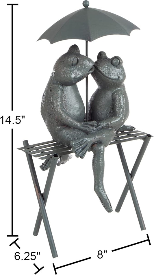 Frog Couple Statue-Resin Romantic Animal Figurine for Outdoor Lawn and Garden D?cor-Great for Flower Beds, Fairy Gardens, and More by Pure Garden