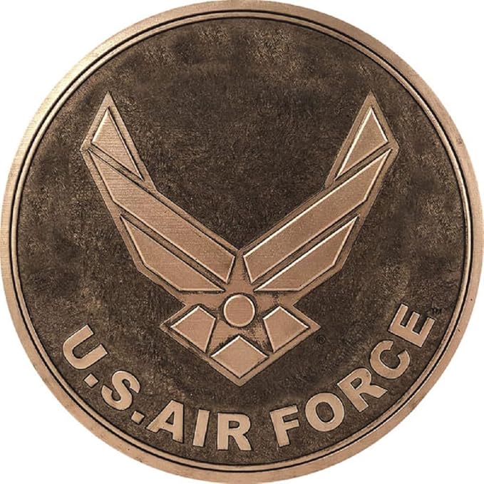 Spoontiques - Garden Décor - Air Force Bronze Tone Stepping Stone - Decorative Stone for Garden