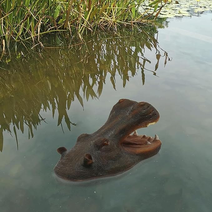 Garden Statues Pond Floating Hippopotamus Lawn Statues Horse Head Statue Garden Decor Floating Pond Ornament Realistic Yard for Pool Pond Yard Ornaments Decor