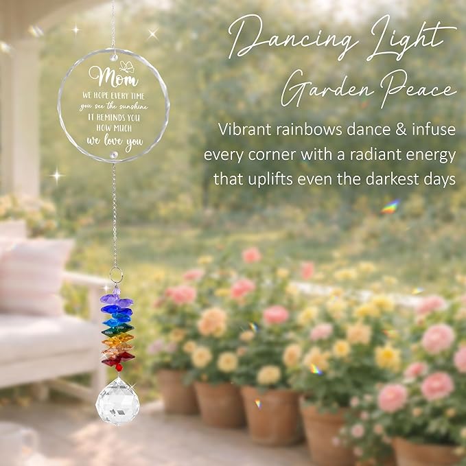 Gifts for Mom - Mom we Love You - Motherโs Day Birthday Gift for Mama Grandma - Crystal Suncatcher Rainbow Maker - Sentimental Keepsake - Heartfelt Meaningful Gifts for Mothers from Daughter