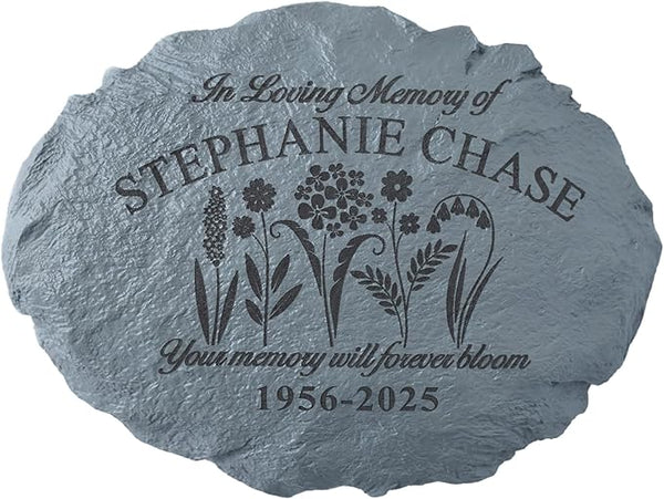 Let's Make Memories Personalized in Memory Sympathy Garden Stone - Memorial Marker – Condolences