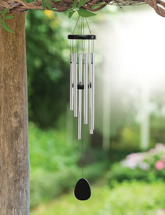 Sunset Vista Designs 92689 Tranquility Metal and Wood Wind Chime, Dark Stained