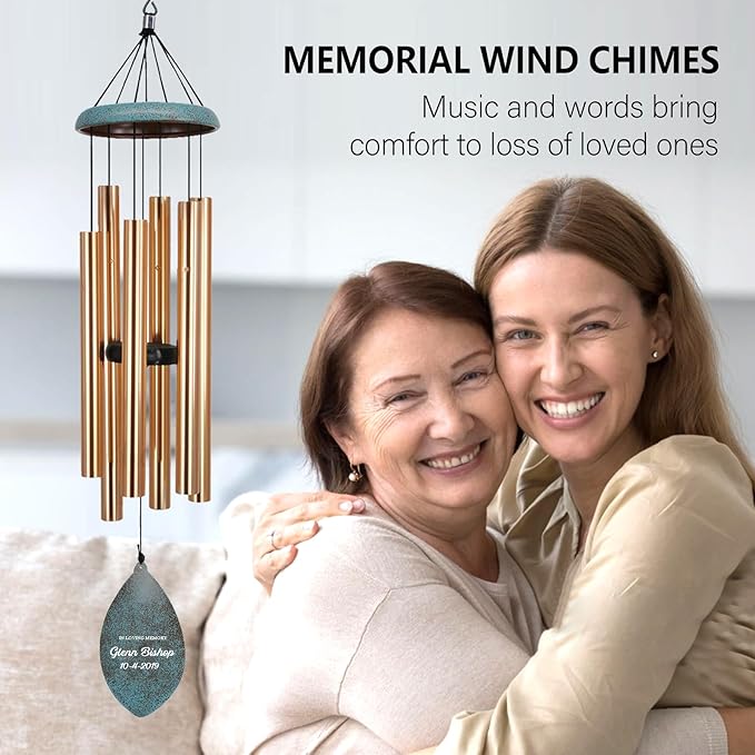 ASTARIN Custom Cardinal Memorial Wind Chimes, 35" Sympathy Gifts Wind Chime for Loss of Mom Dad Sister Son, Personalized Name Date Bereavement Condolence Gift for Outside Outdoor,Produced in USA