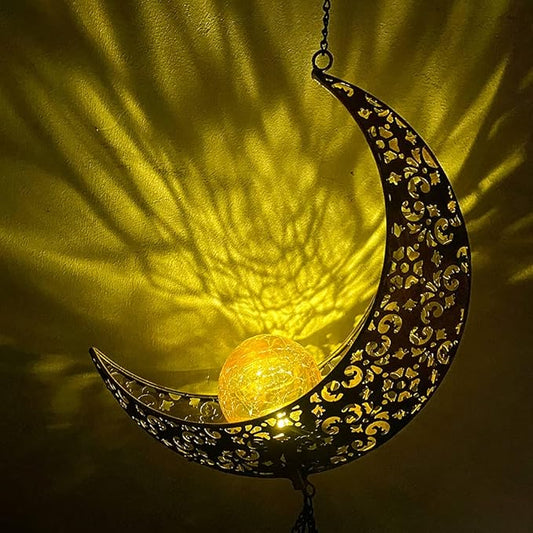 Solar Moon Wind Chimes Outdoor, Waterproof Moon Wind Bells Light Clearance for Outside, Unique Gifts for Mother's Day, Children's Day, Birthday, Mom, Women, Decor for Garden, Yard, Party