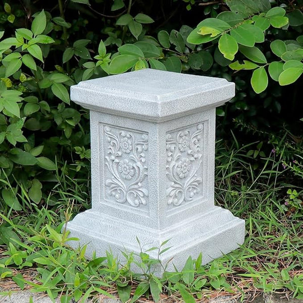 Classic Statuary Stand Outdoor Pedestal Sculpture Decor Plinth Base Riser, Garden or Home Resin Statuary Pedestal, 12.6" Tall, 7.3 Pounds