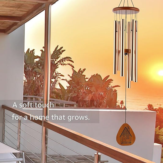 Housewarming Gifts New Home for Couple Family Women Men, 32" Wind Chimes with Gift Box & Card, House Warming Gifts for New Homeowners, Cozy New Home Decor Garden Patio Yard Indoor Outdoor