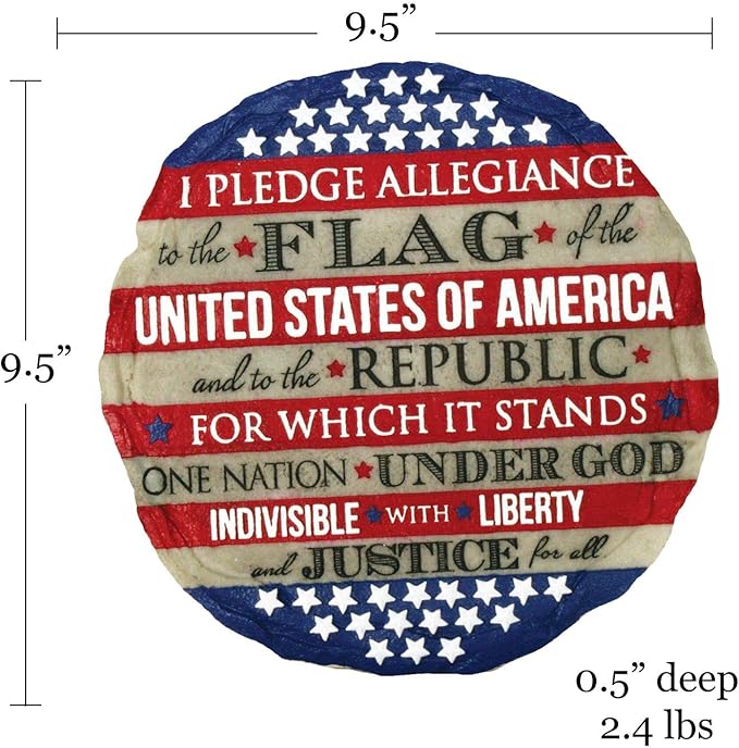 Spoontiques - Garden Décor - Pledge of Allegiance Stepping Stone - Decorative Stone for Garden