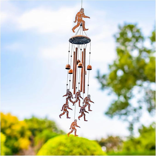 Bigfoot Wind Chimes Outdoor Big Foot Sasquatch Gifts for Men Women Mom Dad Birthday Unique Gardening Gifts Metal WindChimes for Outside/Indoors, Lawn, Patio, Home, Yard Decor, Garden Decorations