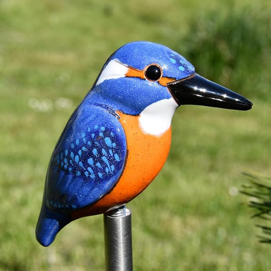 Ceramic Garden Decor - Bird Lawn Stake - Outdoor Statue - Perfect, Unique Gifts for Gardeners Woman, Men, Yard Gifts - Handmade, Frostproof, GK601-1