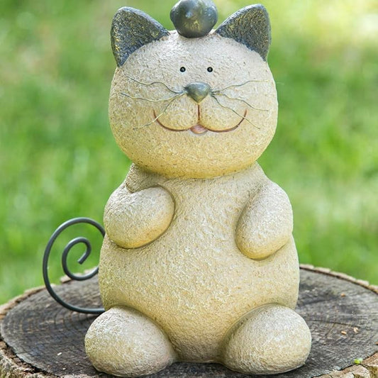 BRECK'S Whiskers The Cat Statue - Bring a Bit of Whimsy to Your Patio or Garden