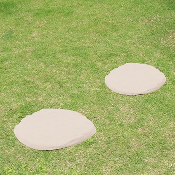4Pcs Outdoor Stepping Stone Weather-Proof Garden Yard Lawn Patio Decorative Stone Walkway Pathway Pavers Round Square Hexagon Landscaping Stone Milestones Decorative Beige Hexagon