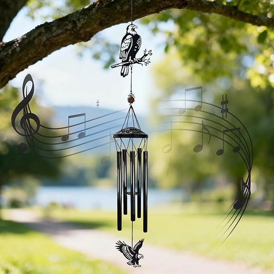 Memorial Wind Chimes Outdoor Decor - 40" Bald Eagle Large Wind Chimes for Outside Deep Tone,Memorial Windchimes for Backyard Balcony Porch Home Decor,Best Gifts for Women/Men Friend Birthday Holiday