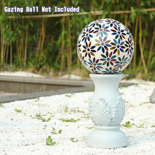 VCUTEKA Gazing Ball Stand, Roman Column Gazing Globe Stand for 8-10 Inch Garden Gazing Globe, Indoor/Outdoor Display Stand Décor Accessories, 12" H