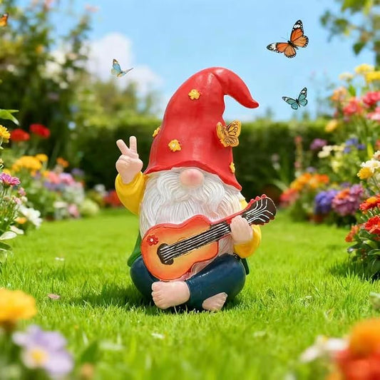 Garden Hippie Gnome Decor Statue,Funny Garden Gnomes with Peace Sign Decor Outdoor ,for House,Lawn,Patio and Porch, Gifts for Friend,Family.