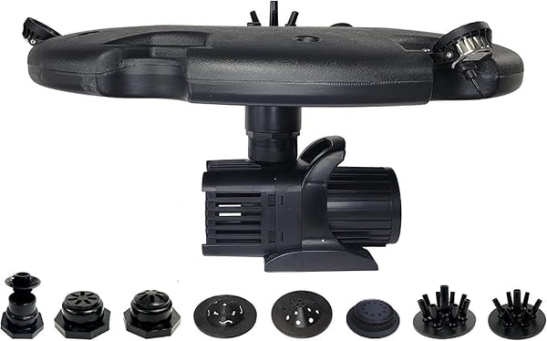 HALF OFF PONDS Floating Fountain, 1.5 HP Pond Aerator, 200 ft Cord, 12,500 GPH Water Pump, 11 Spray Patterns, Energy-Efficient, White LED Lights, for Large Ponds, Lakes & Water Gardens