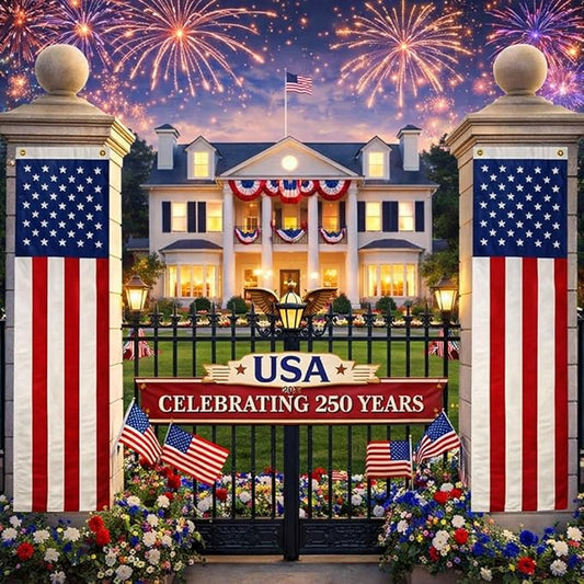2Pack 65Inch Patriotic American Flags Door Bunting Banner Memorial Day Decoration Hanging Outside Porch Bunting Red White Blue Banner Outdoor Décor 4th of July USA Decor Pulldown for Veterans Labor Presidents Flag Election Day