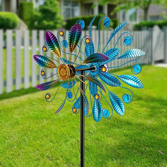 Metal Wind Spinners for Outdoor, 360° Spinning Wind Sculpture with Sturdy Metal Stake, Art Decor for Garden, Yard, Patio, Lawn - Ideal Gift for Family & Friends