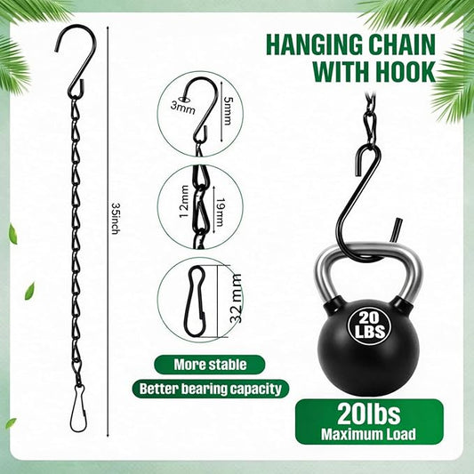 EBOOT 2 Pcs Hanging Chain for Bird Feeders, Planters, Lanterns and Ornaments (35 Inch,Black)